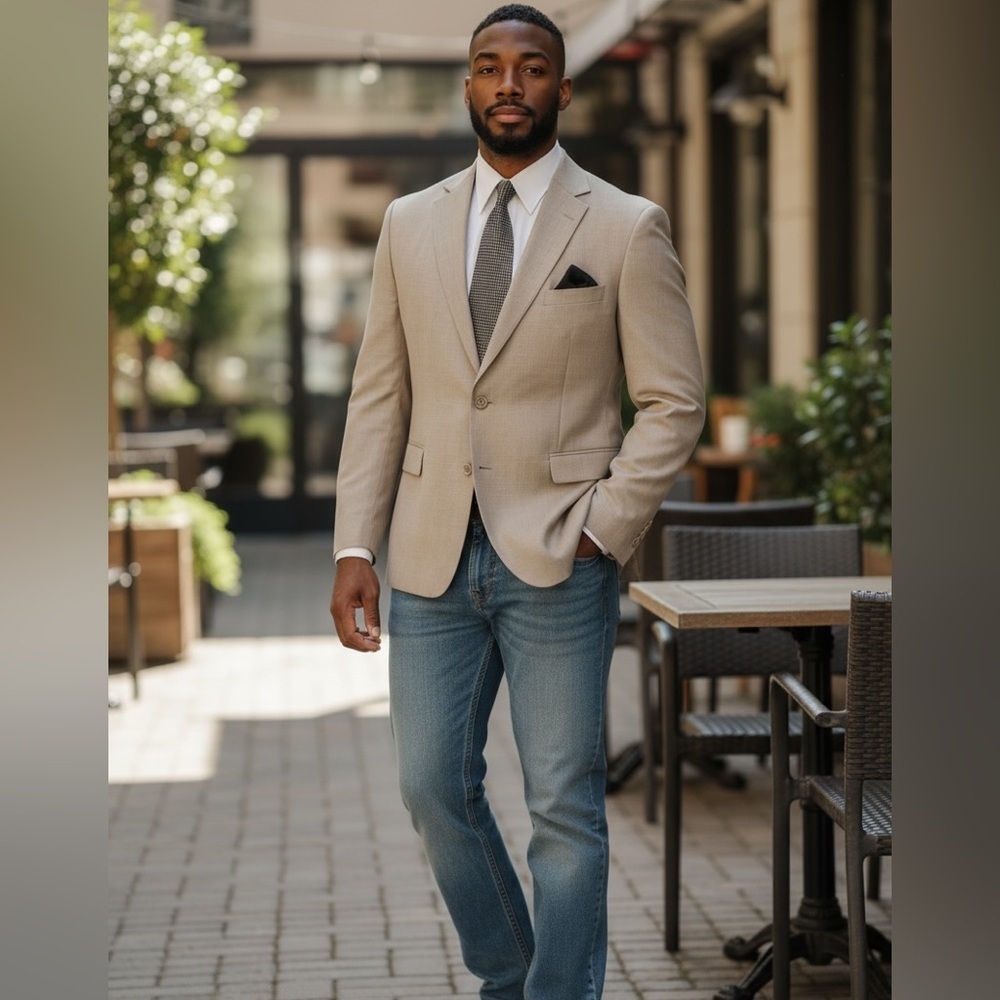 Stafford Beige Blazer for Men☑️